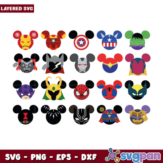Marvel Mickey Mouse SVG Bundle
