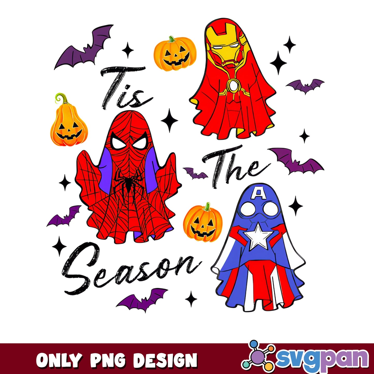 Marvel Avengers Ghost Tis The Season Halloween PNG, Spiderman, PNG