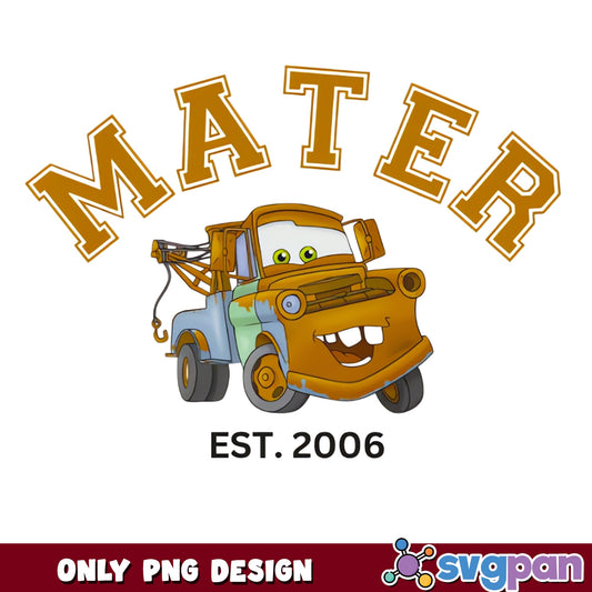 Mater Est 2006 PNG, Disney Cars Mater PNG, Pixar Cars PNG
