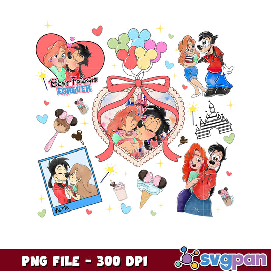 Max goof and roxanne png, disney characters png, disneyland evnet 2025 png