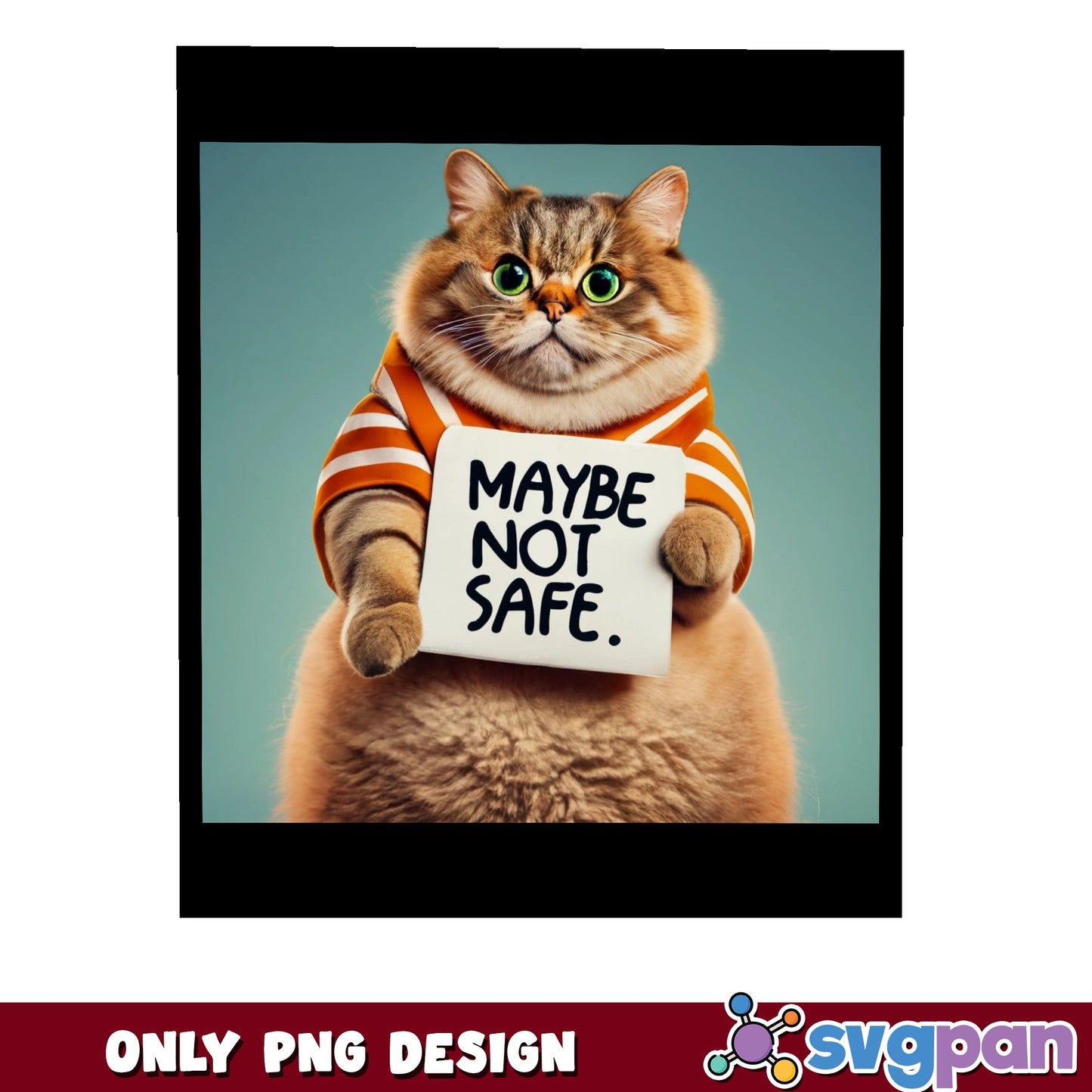 Maybe Not Safe Funny Cat PNG, Cute Cat Meme PNG, Cat Lover PNG