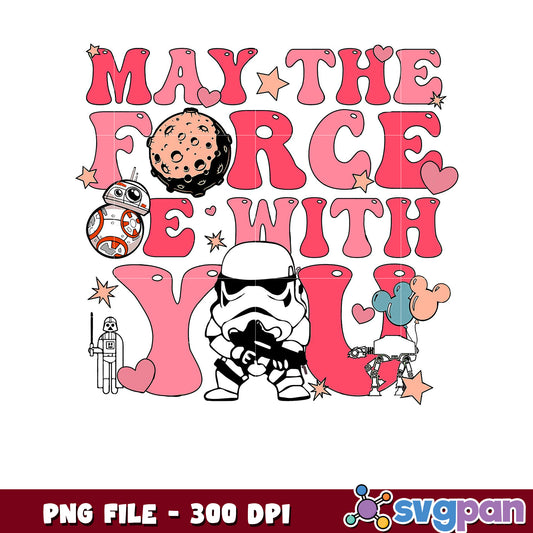 May the Force be with You PNG design, Star Wars theme art