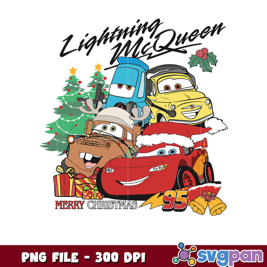 Mcqueen and friends png, christmas costume png, christmas season​ png