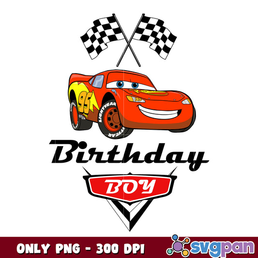 Mcqueen car birthday boy png, lightning mcqueen 95 png