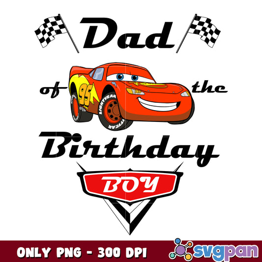 Mcqueen car dad birthday boy png, lightning mcqueen 95 png