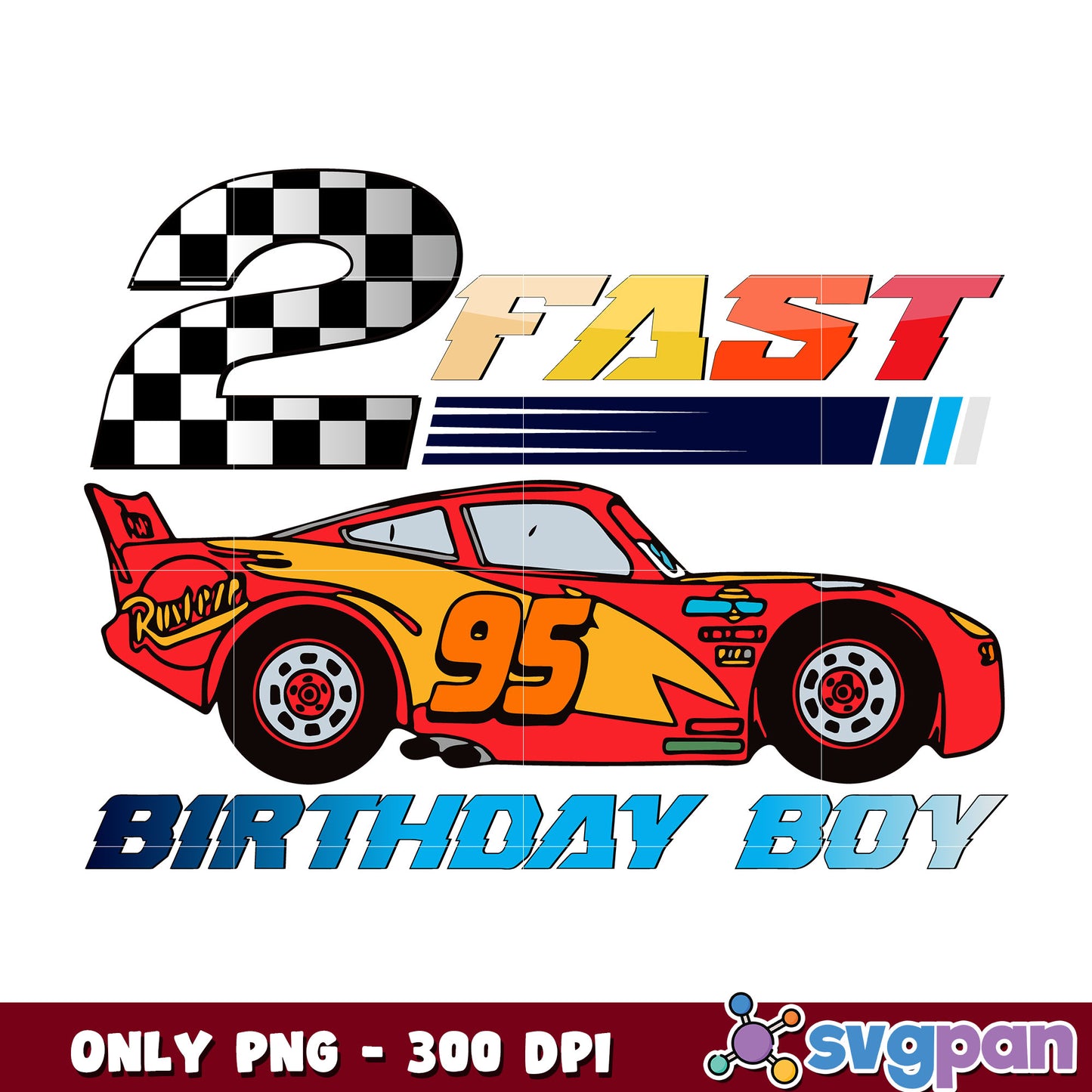 Mcqueen car fast birthday boy png, lightning mcqueen 95 png