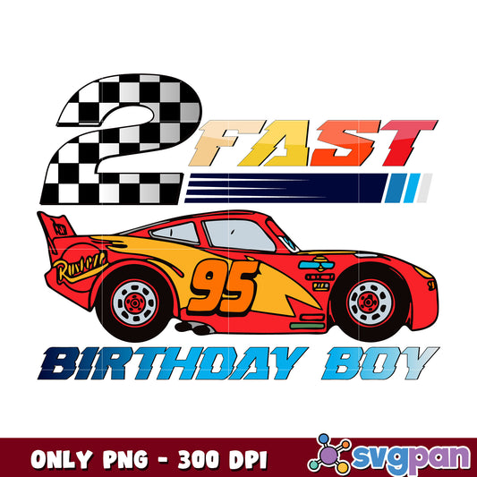 Mcqueen car fast birthday boy png, lightning mcqueen 95 png