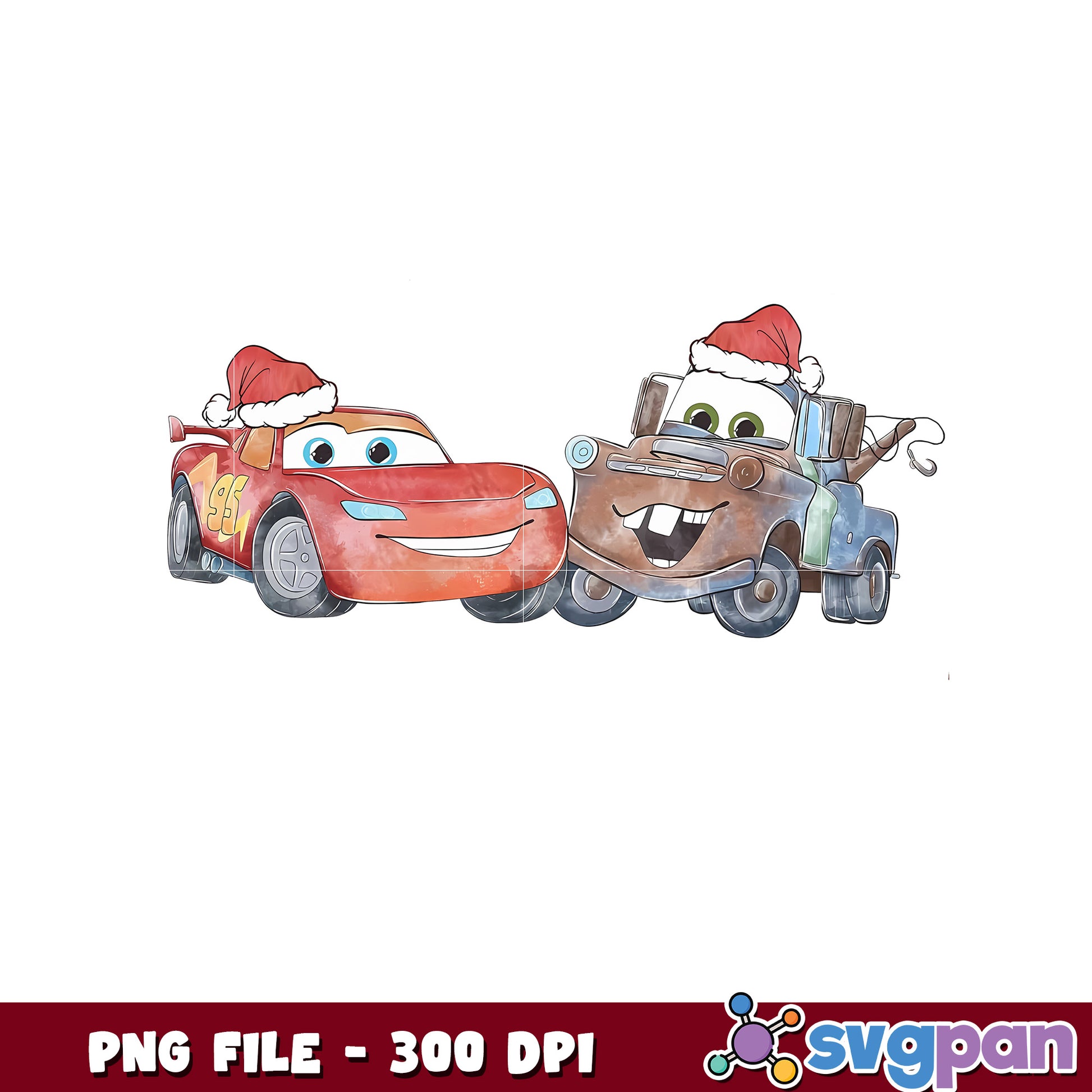 Mcqueen mater png, christmas costume png, christmas season​ png