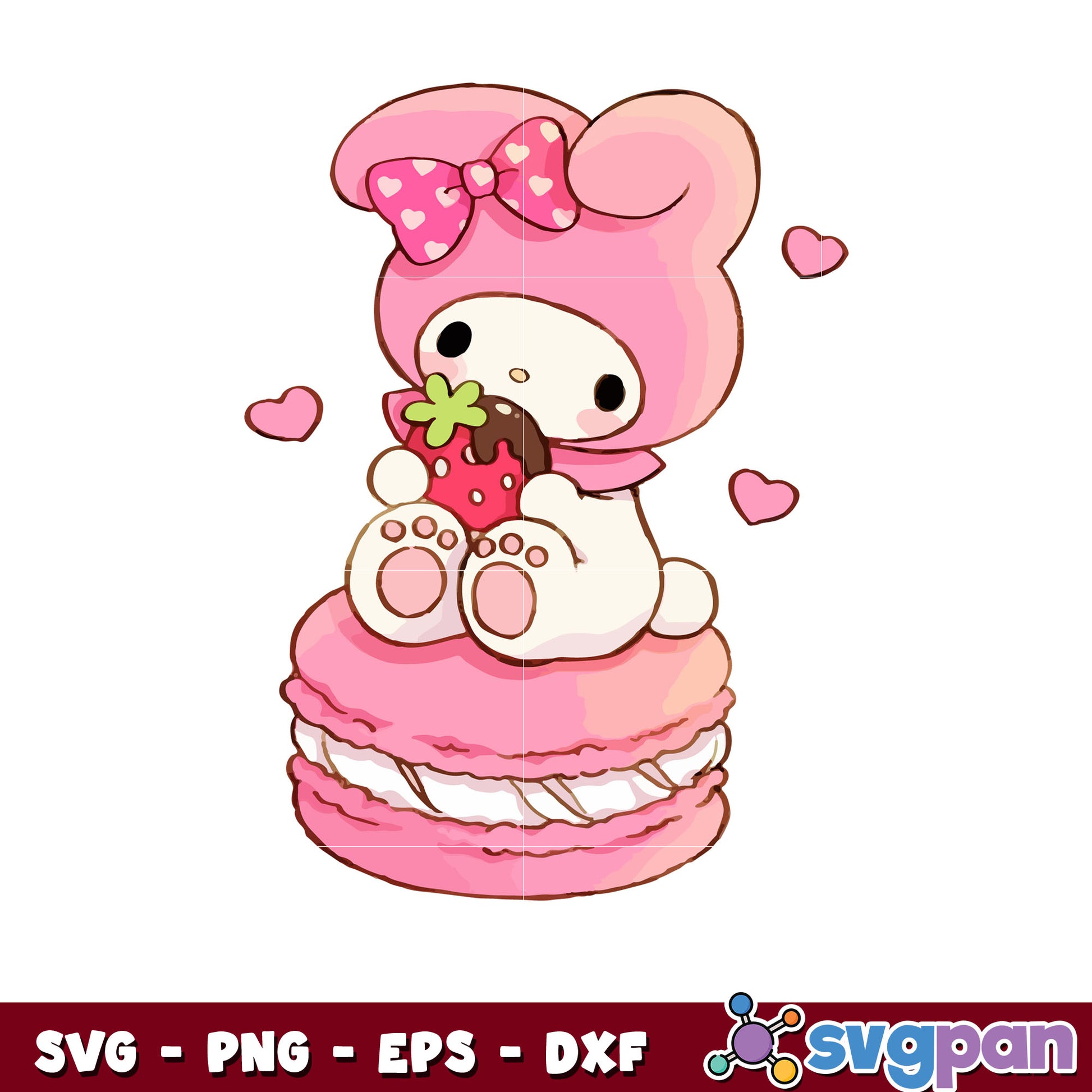 Melody strawberry design svg, hello kitty svg, my melody svg