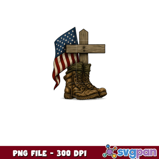 Memorial Day Boots Flag PNG 300 DPI