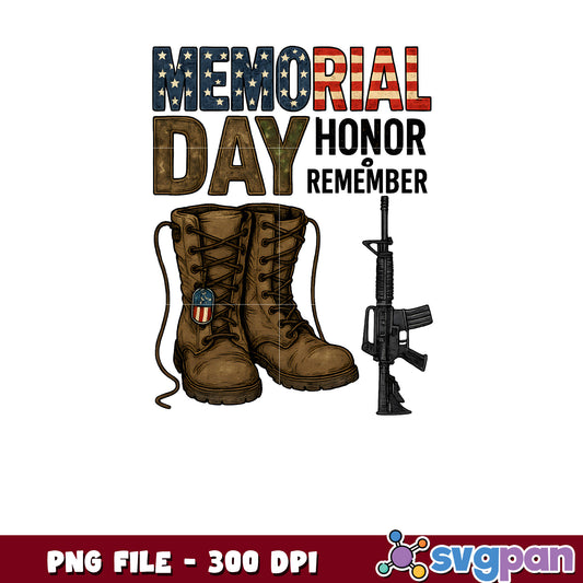 Memorial Day Boots Gun PNG 300 DPI