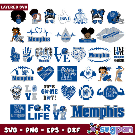 Memphis Sports Bundle SVG Designs for Fans and Crafters