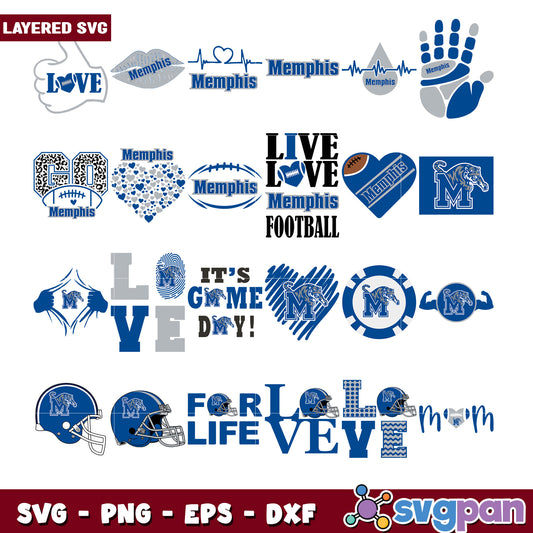 Memphis Tigers Football SVG Bundle