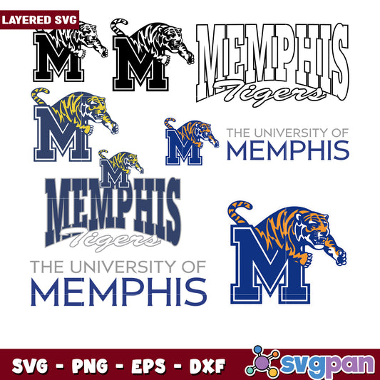 Memphis Tigers SVG Bundle Layered