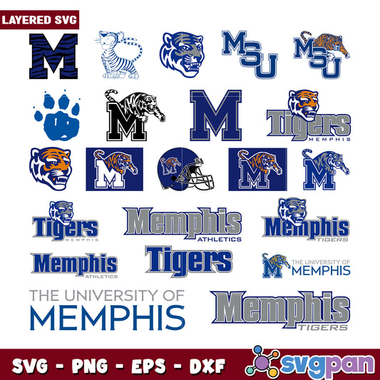 Memphis Tigers SVG Bundle Logos & Graphics