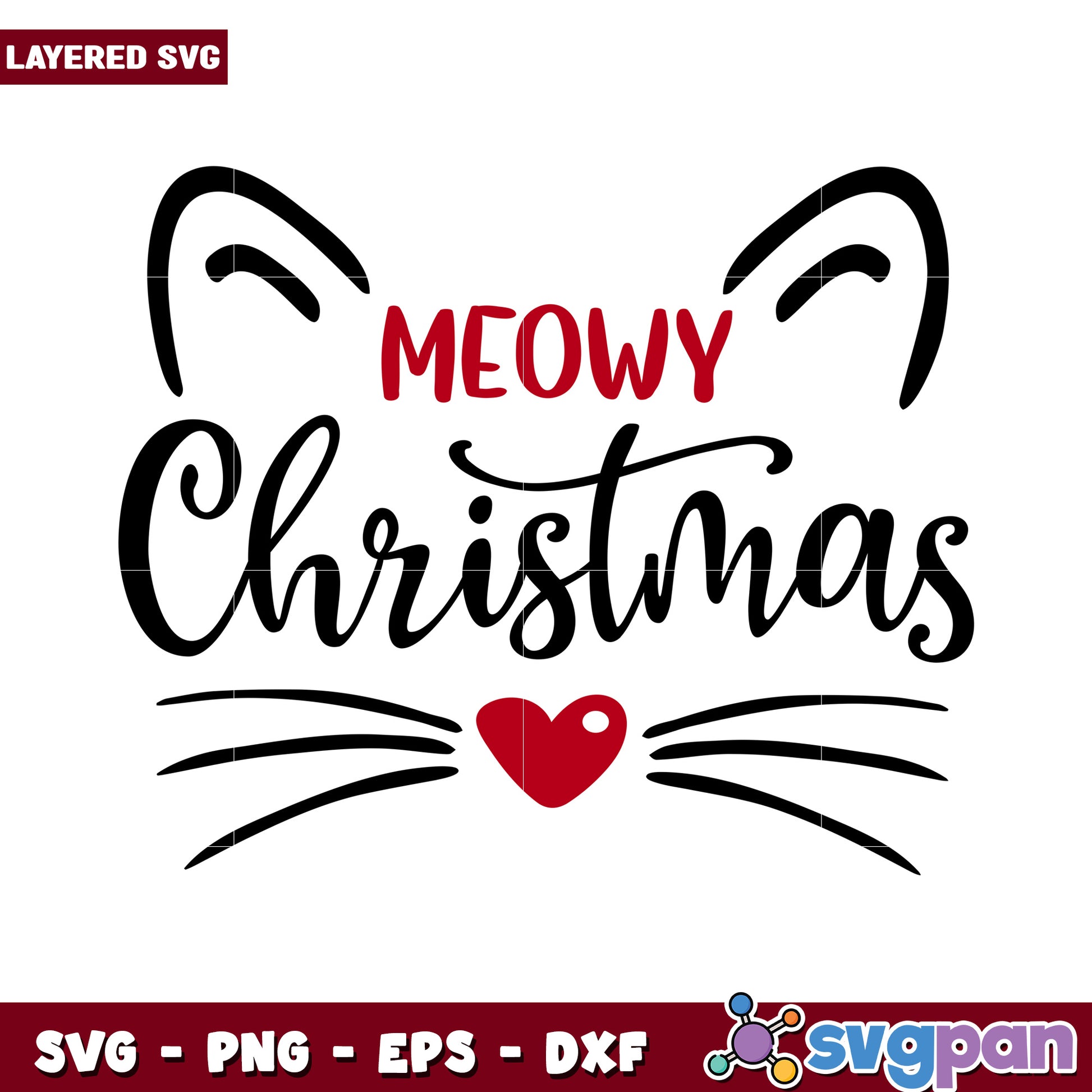 Meowy Christmas design for cat lovers, perfect for holiday crafting