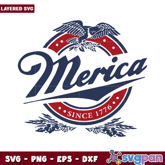 Merica vintage design with eagle, patriotic SVG for crafts