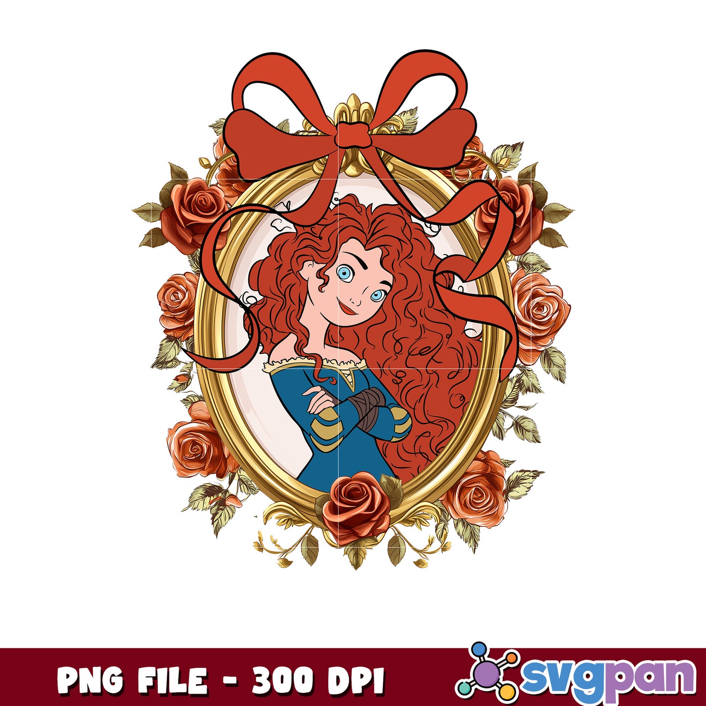 Merida PNG Princess in Gold Frame
