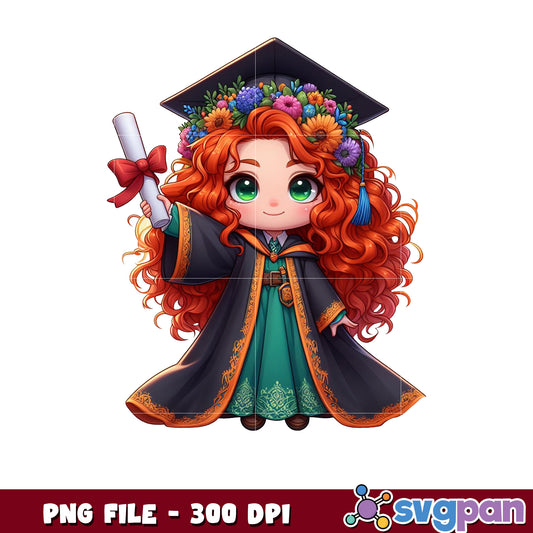 Merida graduated png, costume merida disney png, graduate png