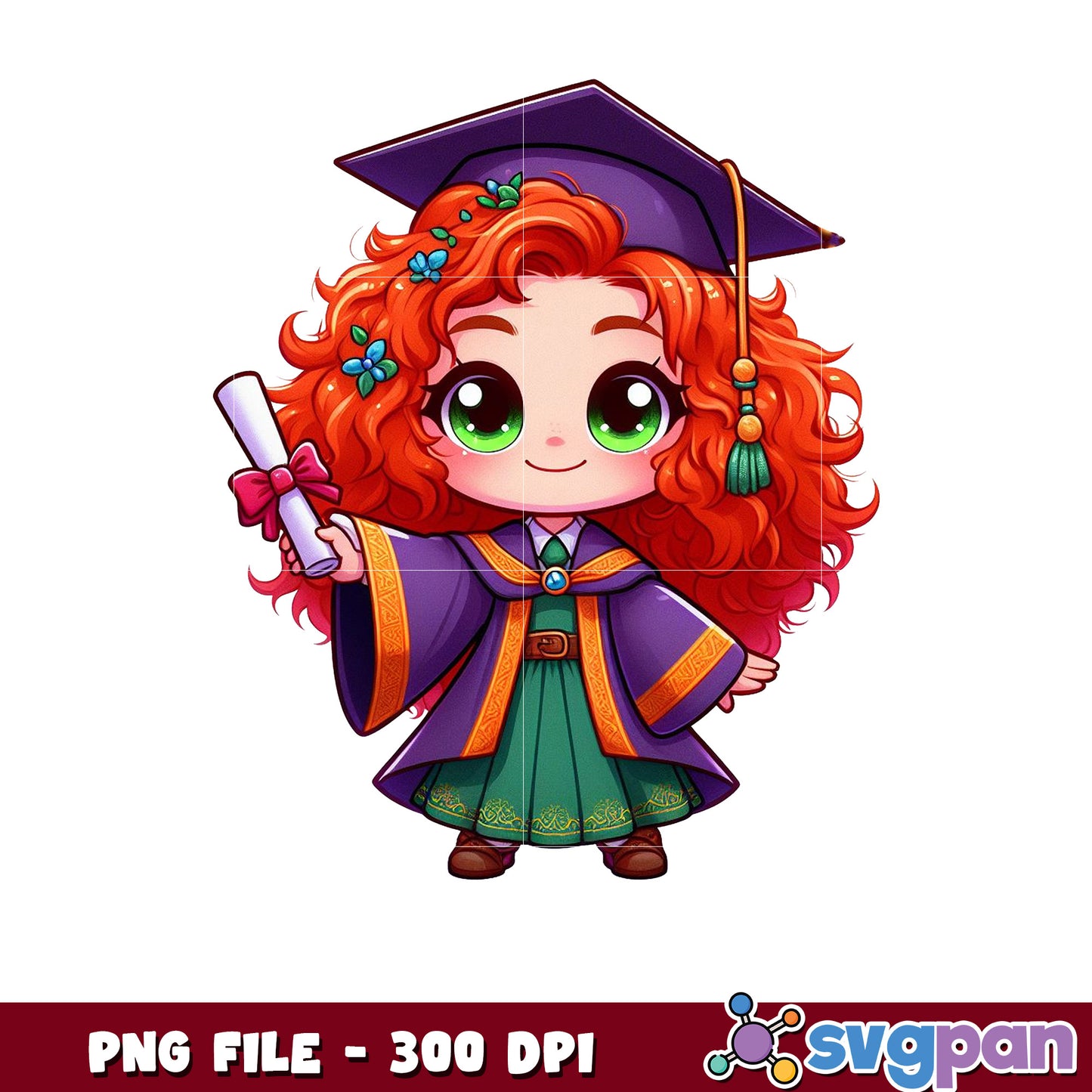 Merida graduation png, merida disney​ png, graduation dress png