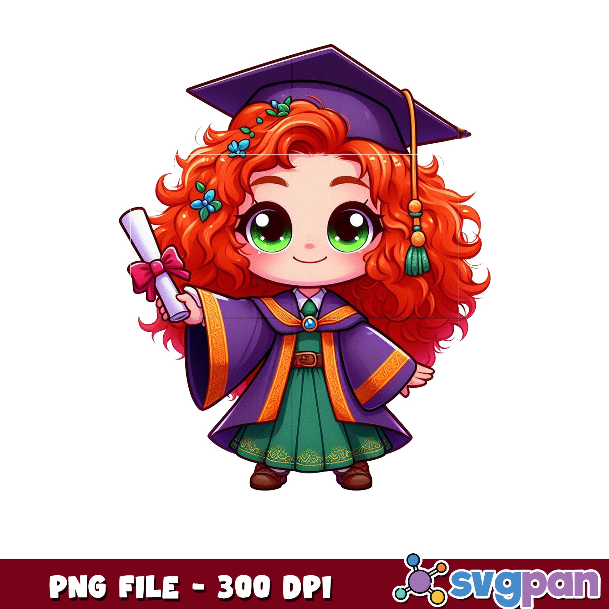 Merida graduation png, merida disney​ png, graduation dress png