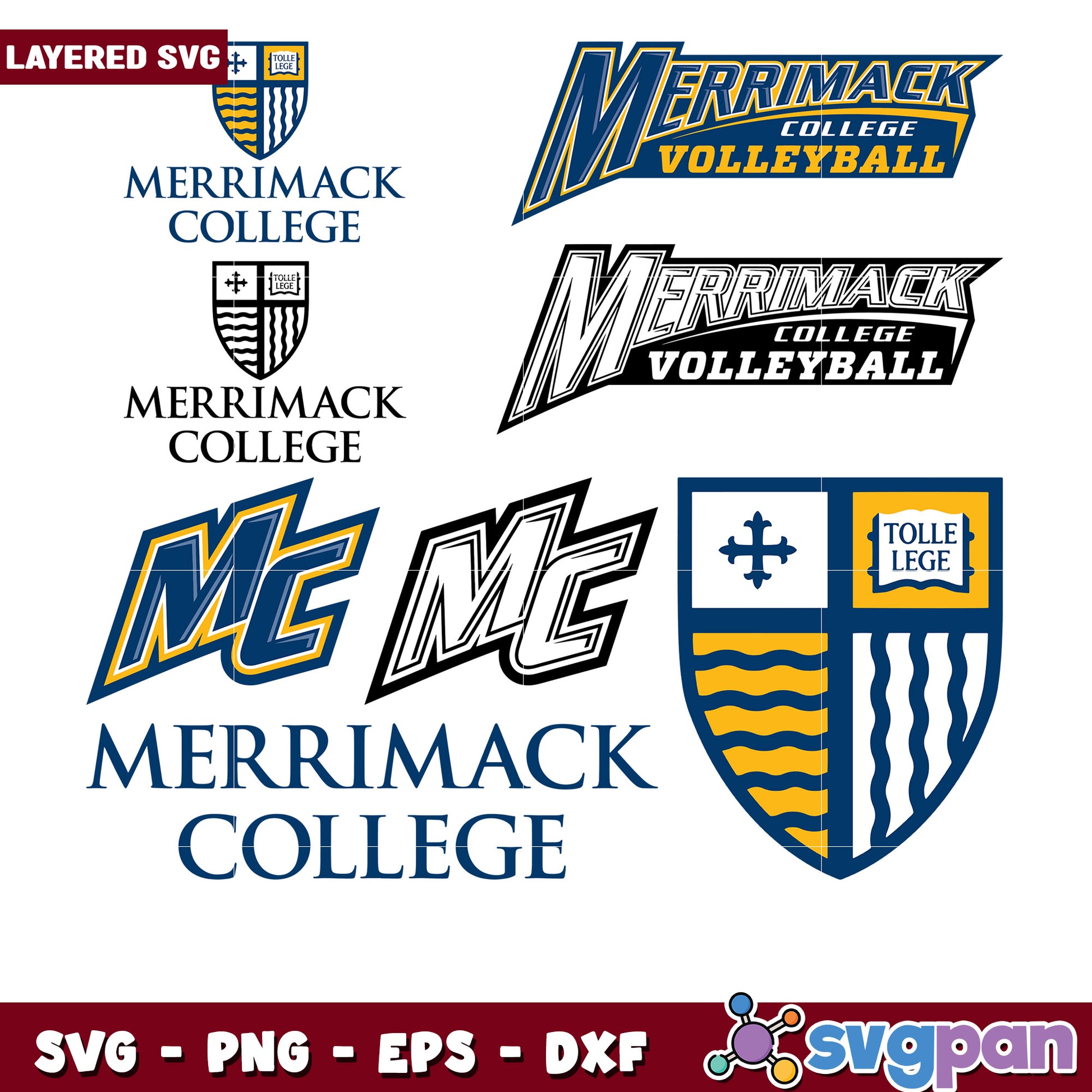 Merrimack College Logo Bundle SVG Graphic Set