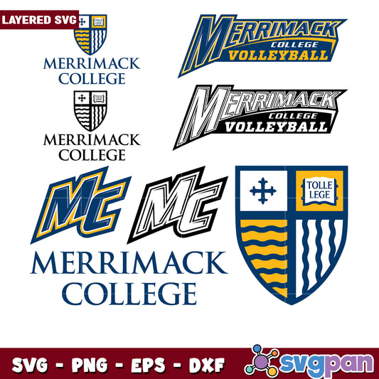 Merrimack College Logo Bundle SVG Graphic Set
