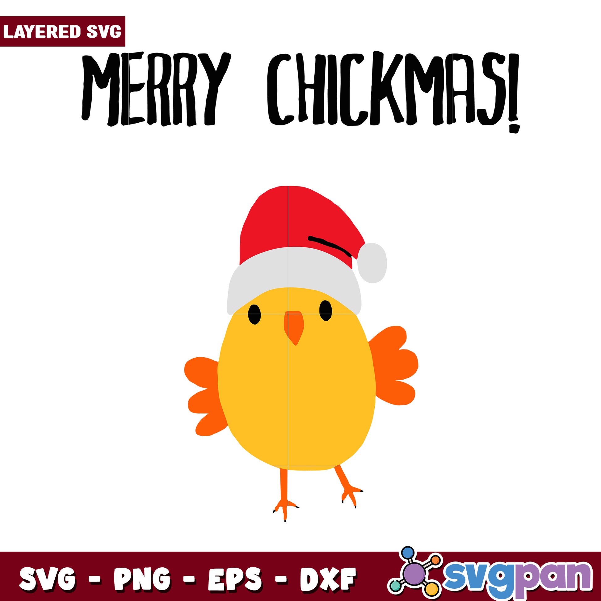 Merry Chickmas SVG design, perfect for festive decorations and crafts