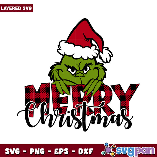 Merry Christmas Grinch SVG design, perfect for holiday projects