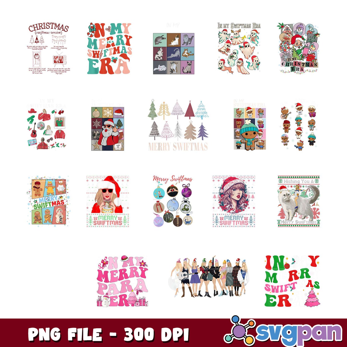 Merry Swiftmas PNG Bundle 300 DPI
