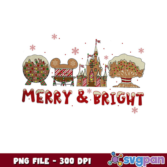 Merry and bright png, merry christmas​ png, holiday png