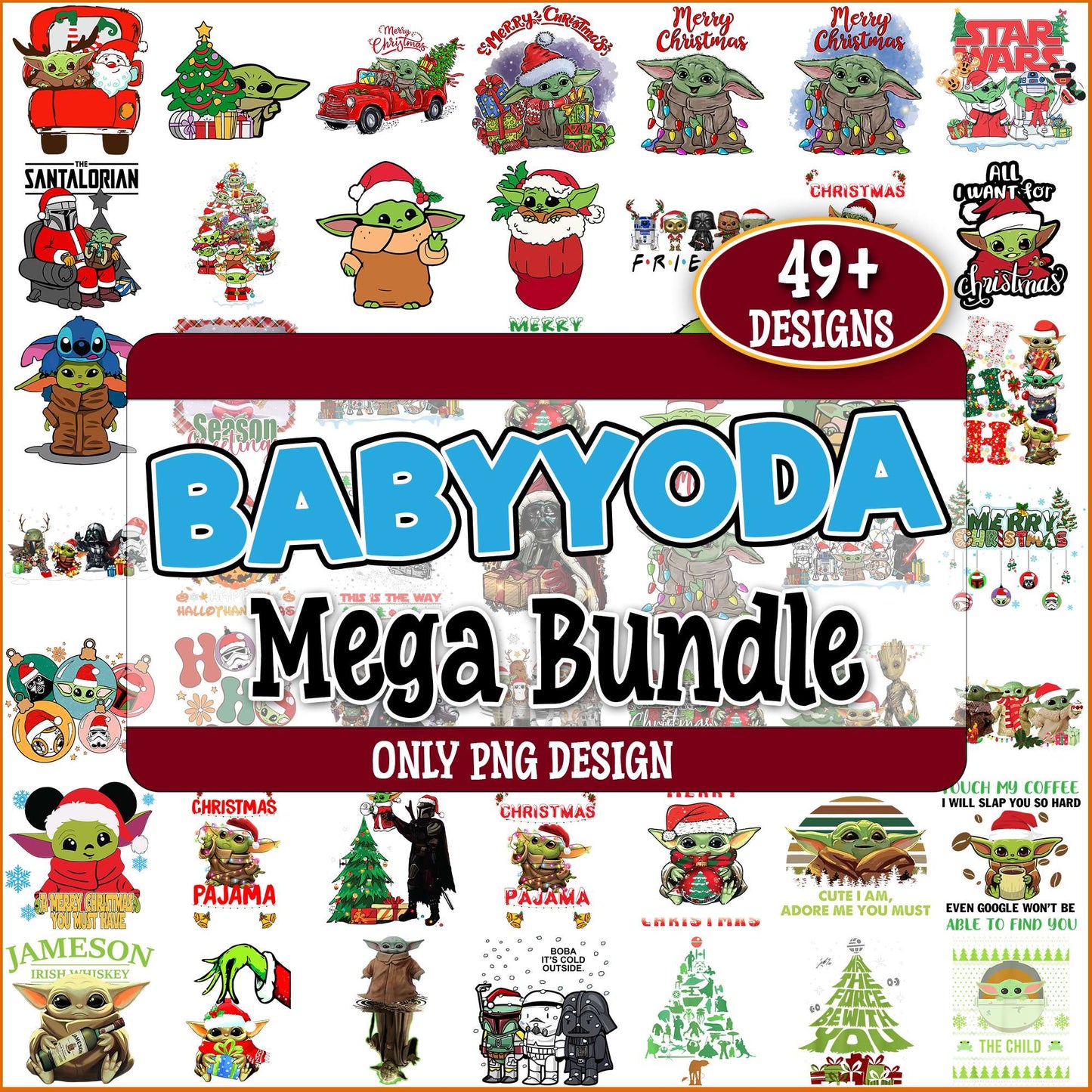 Merry baby yodamas png bundle
