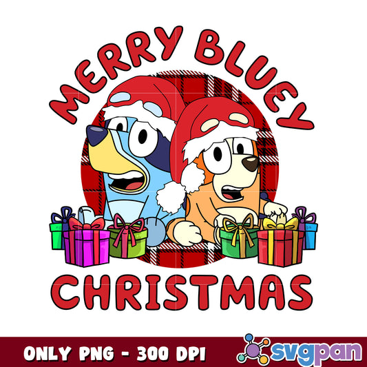 Merry bluey christmas hat design png, bluey and bingo png