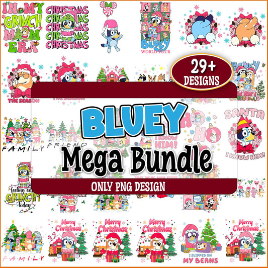 Merry blueymas collections png bundle