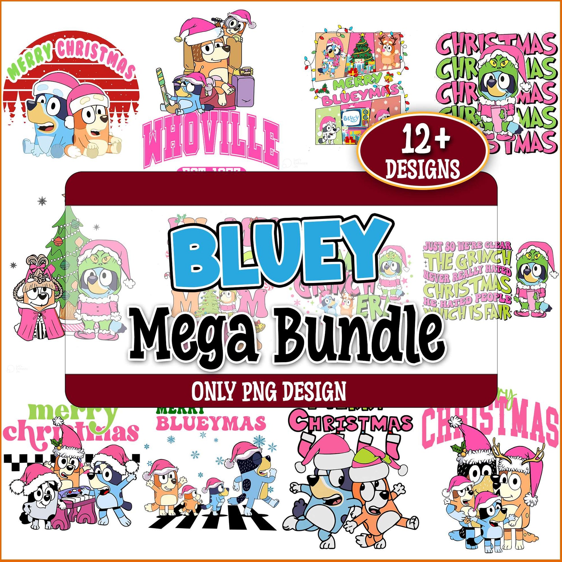 Merry blueymas png bundle