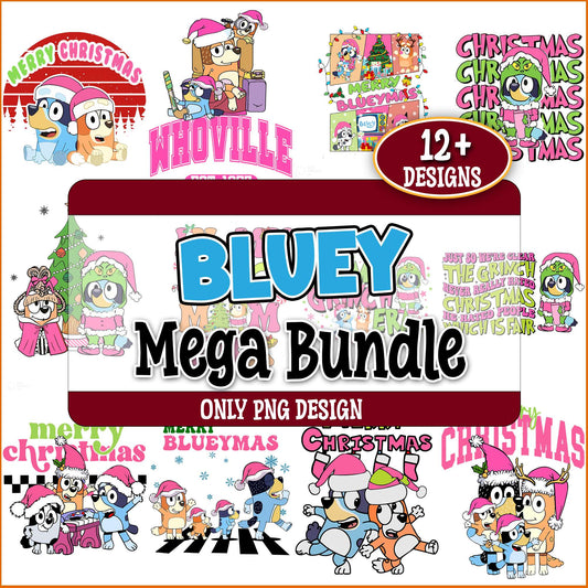 Merry blueymas png bundle