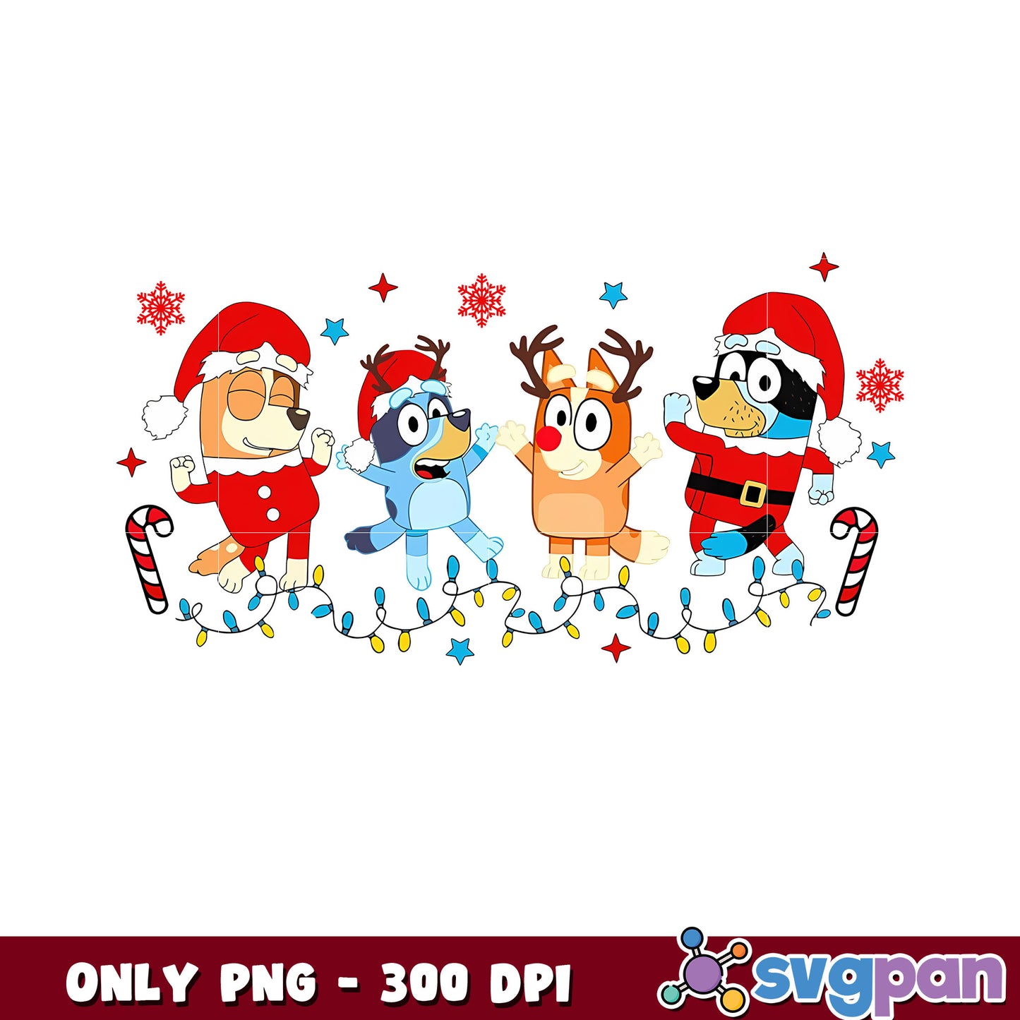 Merry christmas bluey family design png, bluey christmas​ png