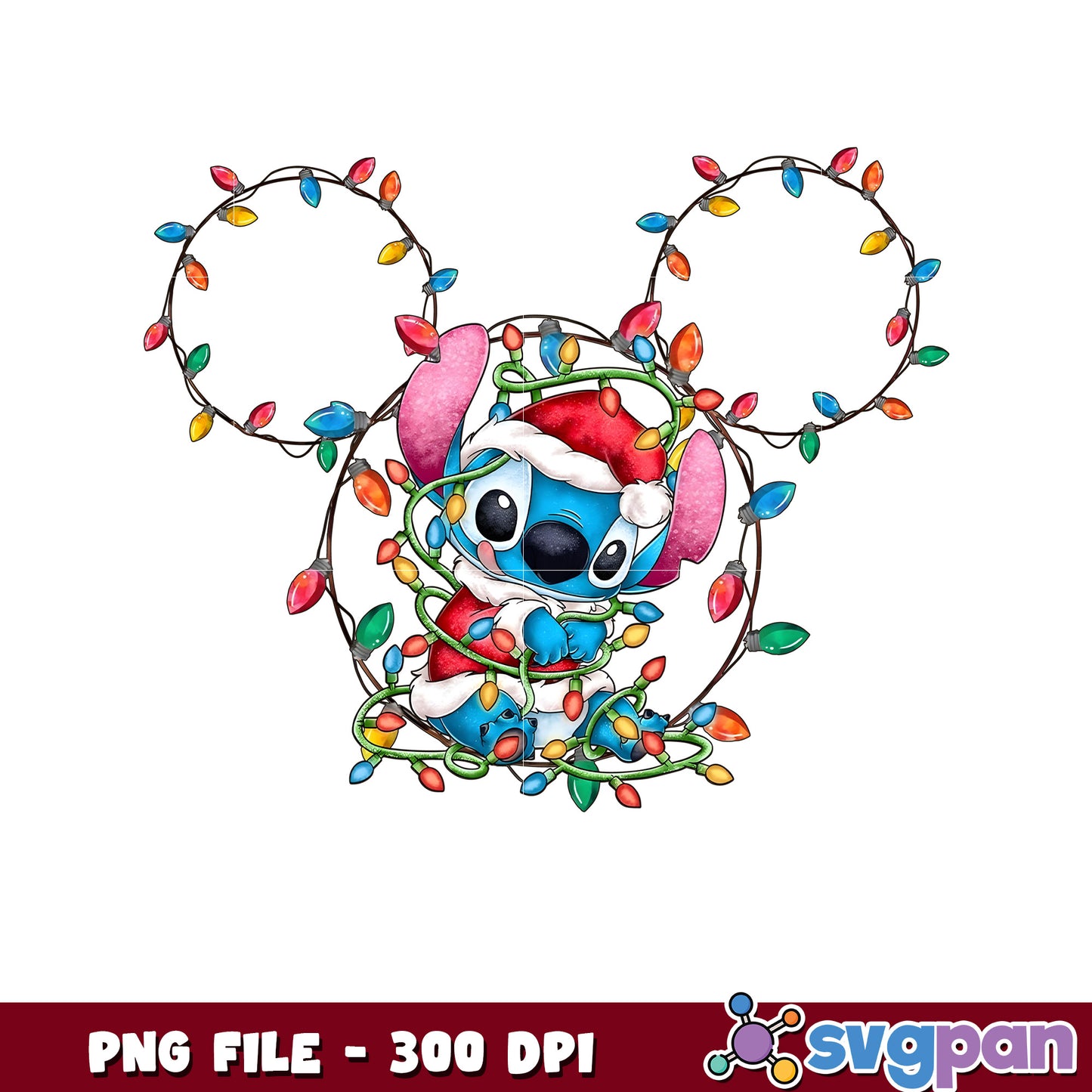 Merry christmas stitch design png, disney characters png, cute stitch png