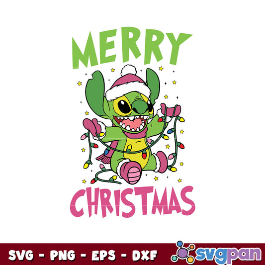 Merry christmas stitch grinch vibe svg