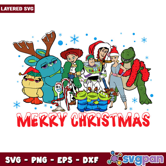 Merry christmas svg, disney charatcers svg, christmas cartoon​ svg