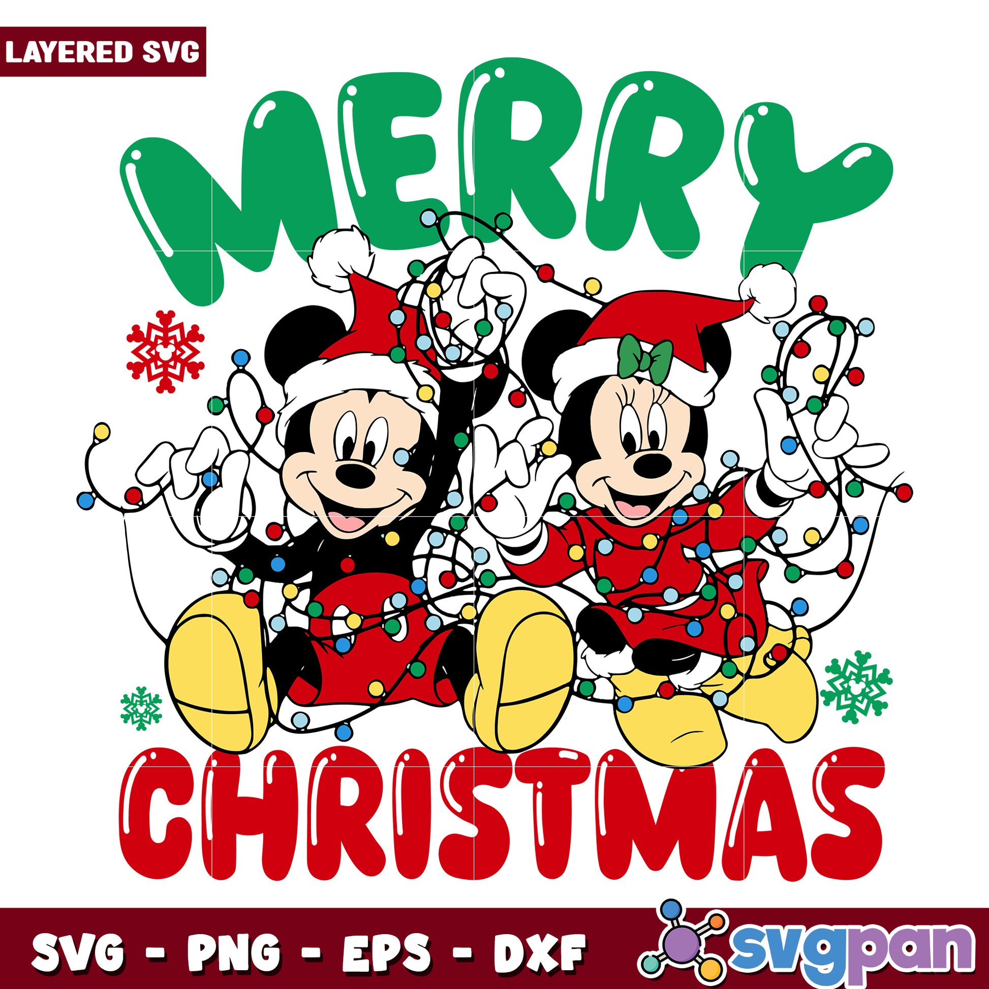 Merry christmas svg, disney christmas svg, disney cartoon​ svg