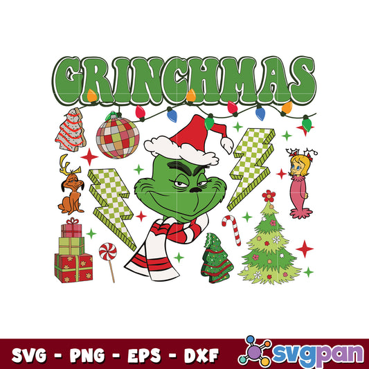 Merry grinchmas and friends christmas svg