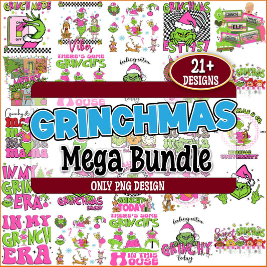 Merry grinchmas collection png bundle