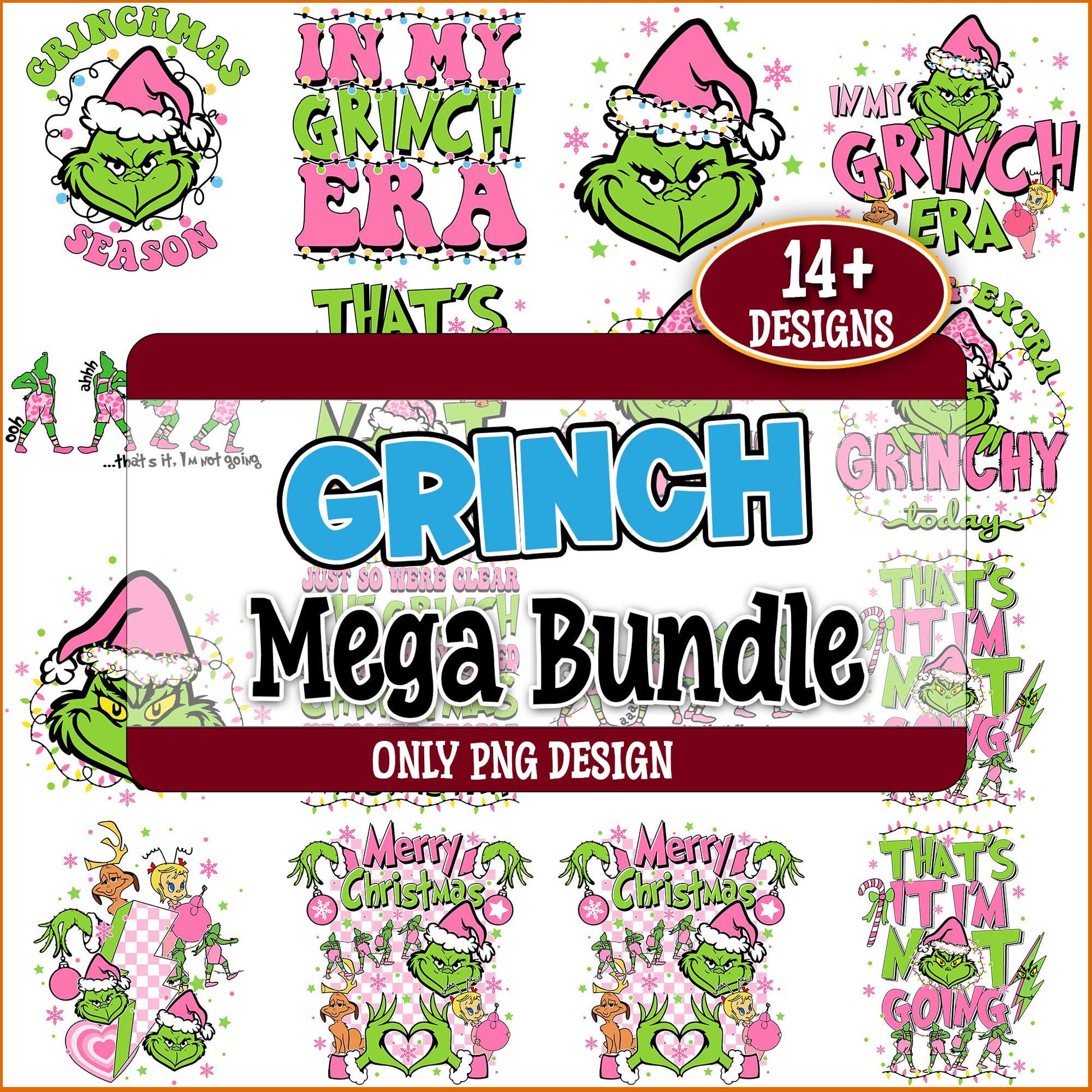 Merry grinchmas design png bundle