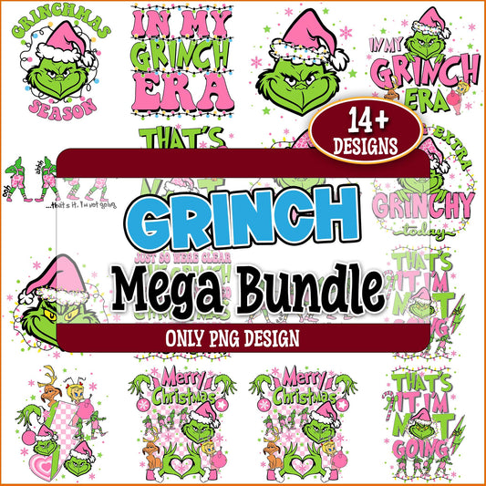 Merry grinchmas design png bundle