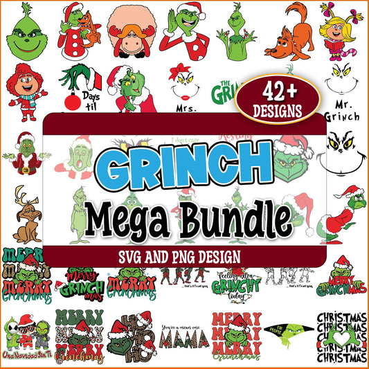 Merry grinchmas design svg bundle