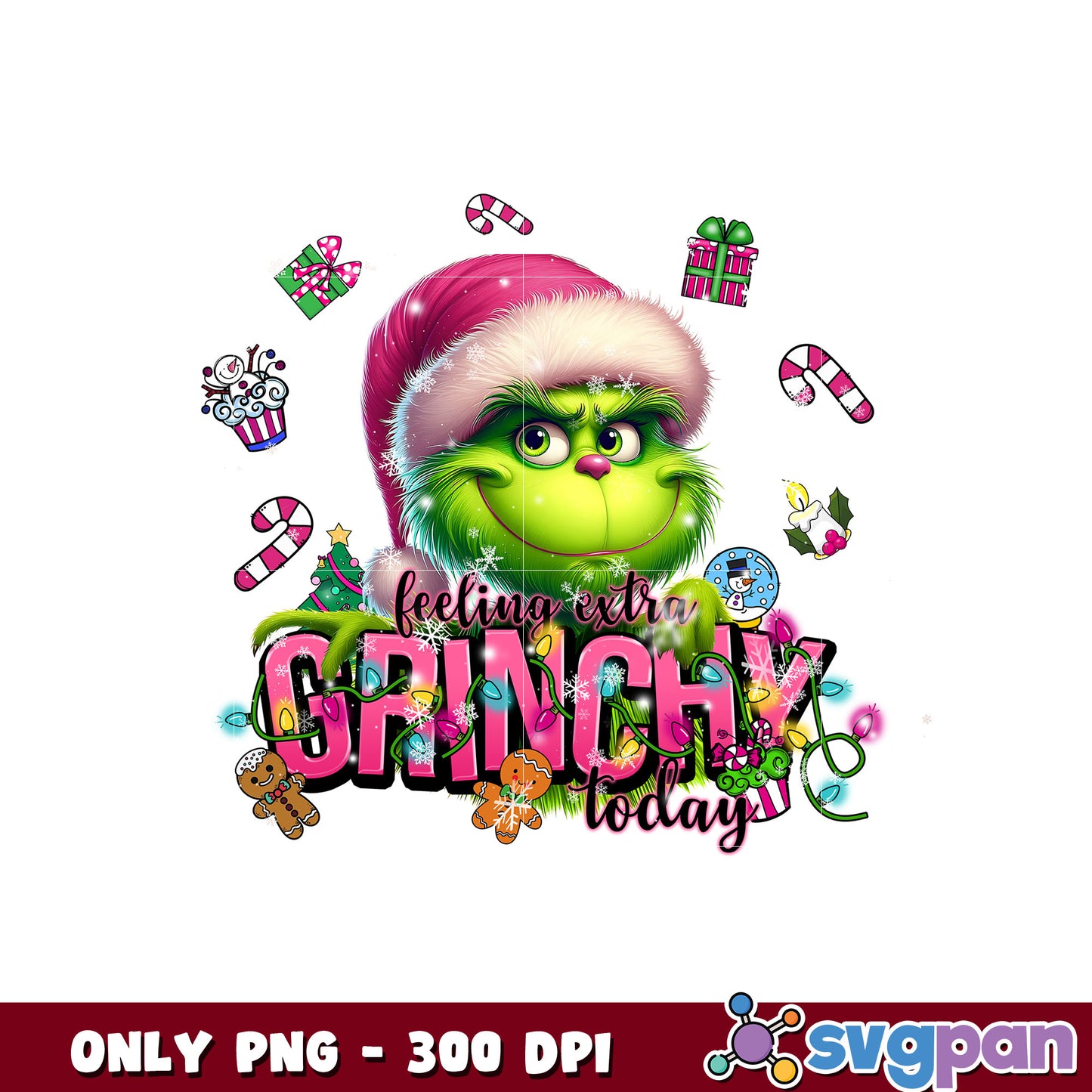 Merry head grinchmas christmas png