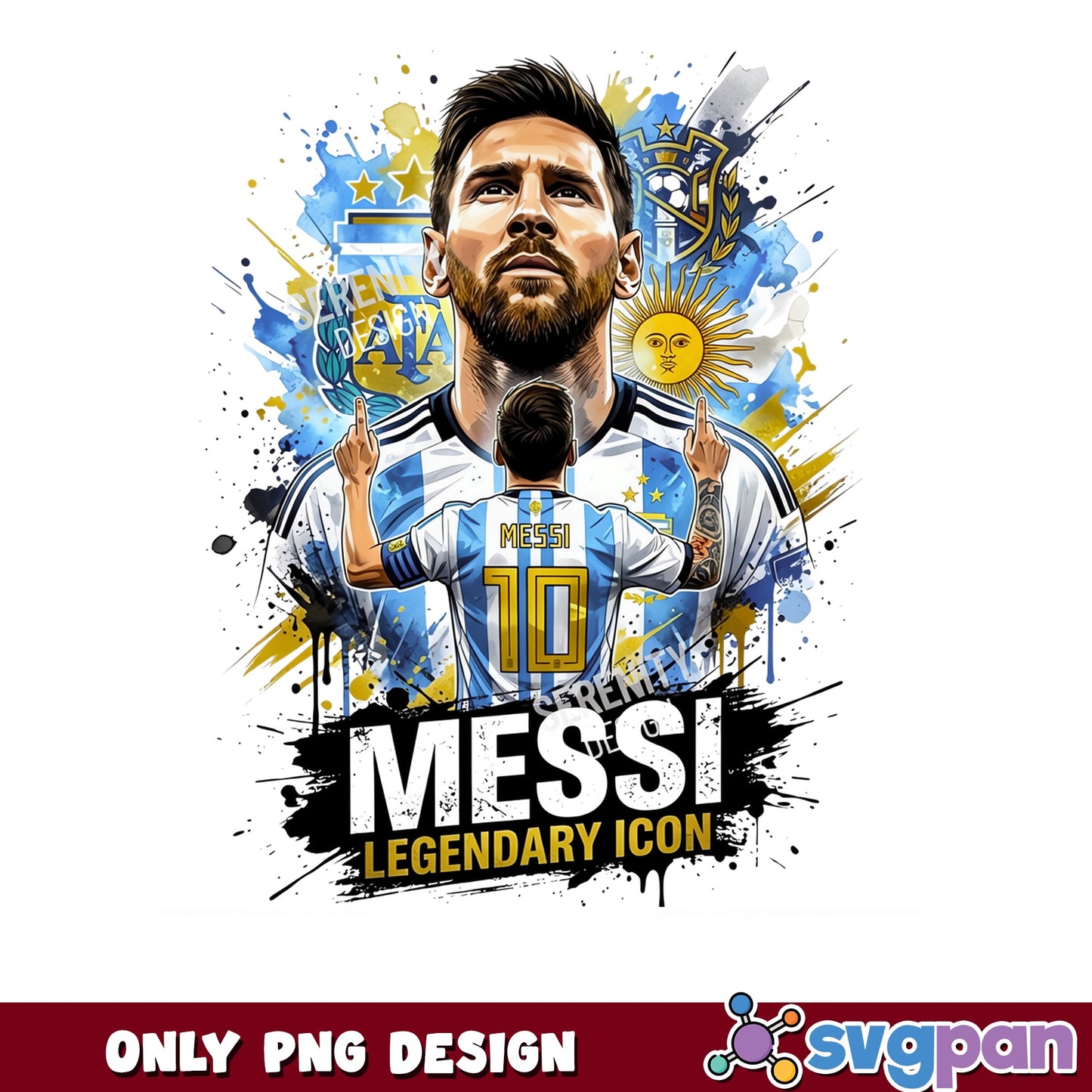 Messi Legendary Icon PNG, Argentina Soccer PNG, Football PNG