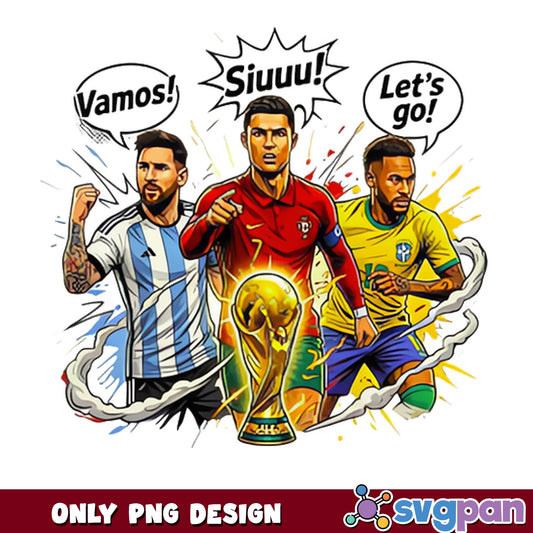 Messi Ronaldo Neymar World Cup PNG, Soccer Legends PNG, Football PNG