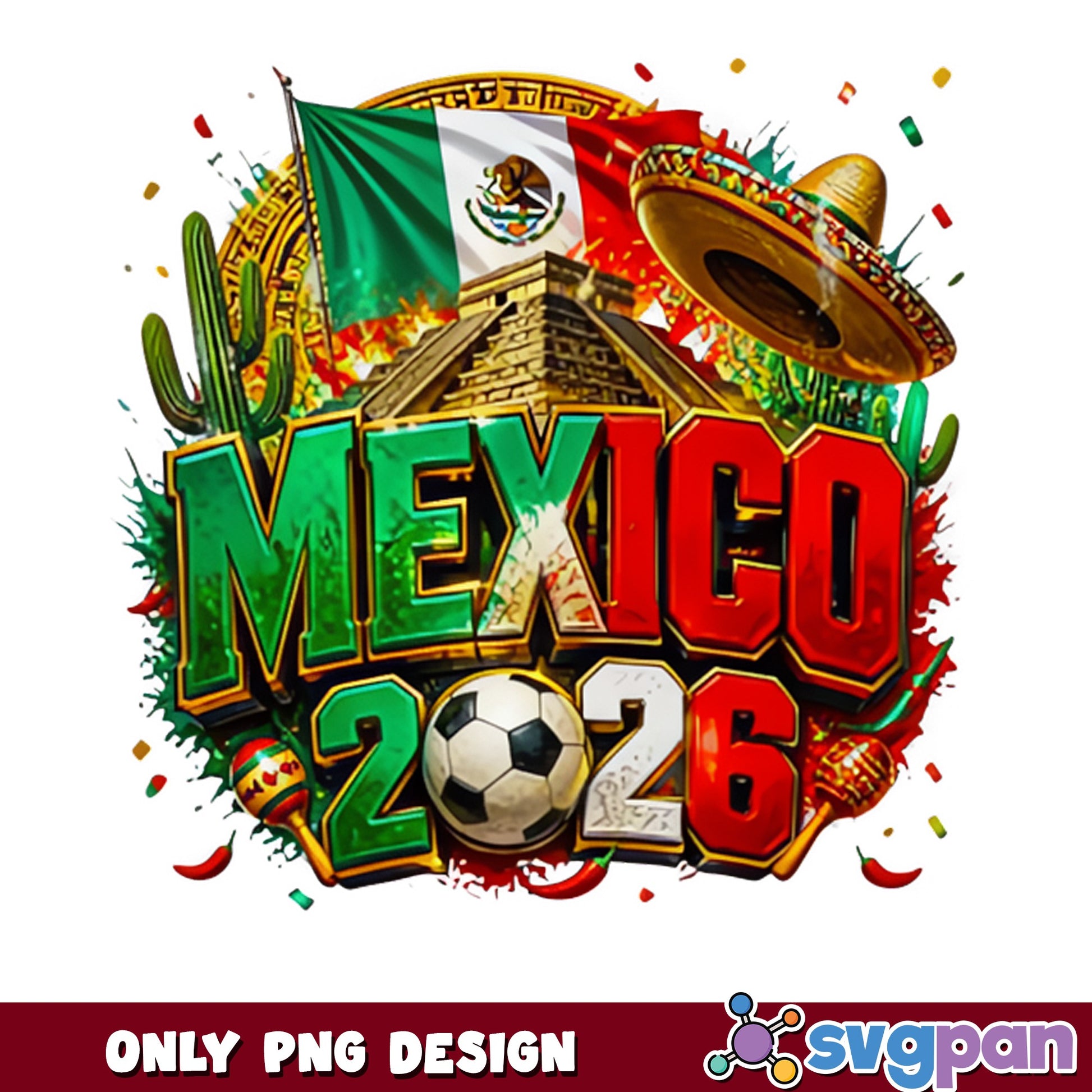 Mexico 2026 Soccer World Cup PNG, Mexico Football PNG, Futbol PNG